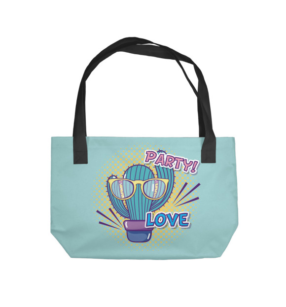 Пляжная сумка с изображением Kaktus party цвета 