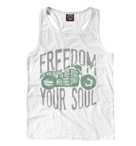 Мужская майка-борцовка с изображением Freedom In Your Soul цвета Белый