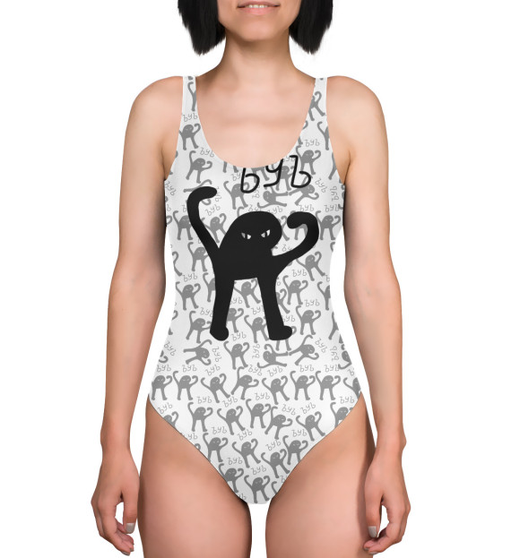 Купальник-боди с изображением ЪУЪ цвета 