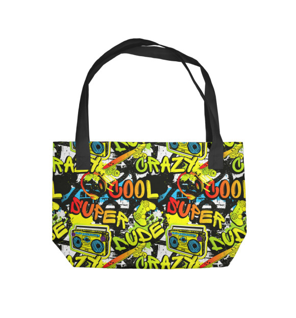 Пляжная сумка с изображением Граффити цвета 