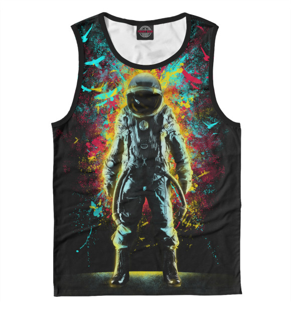 Майка для мальчика с притом Космонавт цвета Белый Майка для мальчика с изображением Космонавт цвета Белый