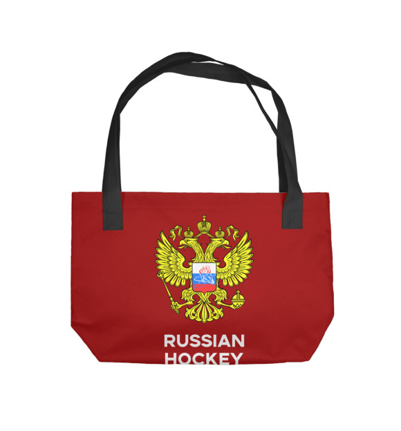 Пляжная сумка с изображением Russian Hockey цвета 