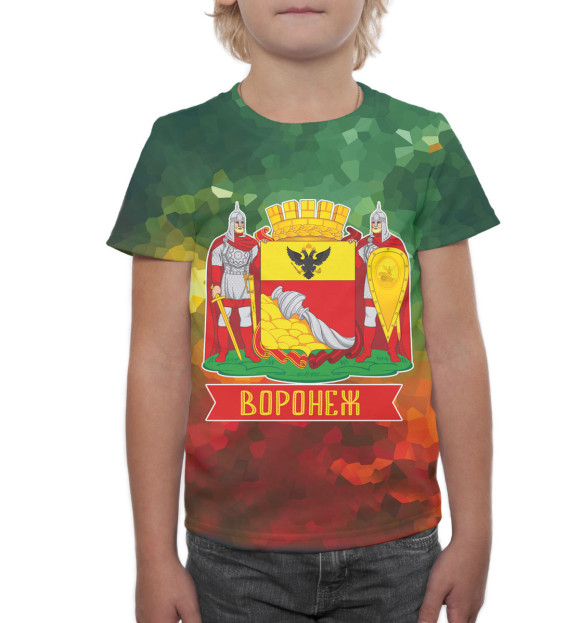 Футболка для мальчиков с изображением Воронеж цвета Белый