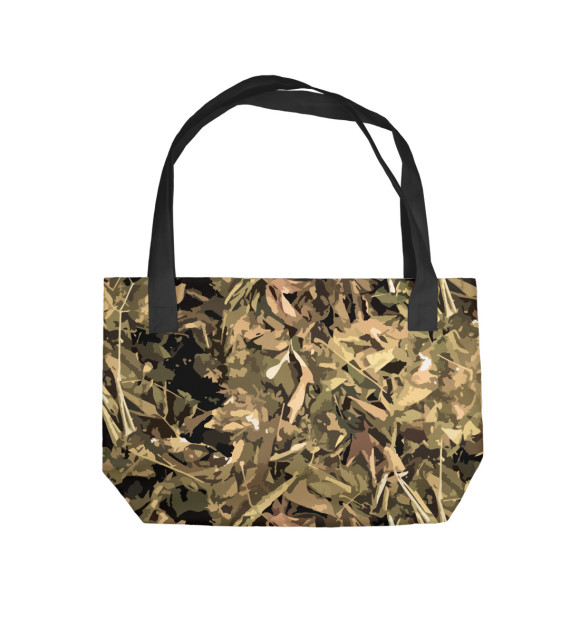 Пляжная сумка с изображением Камуфляж - листья цвета 