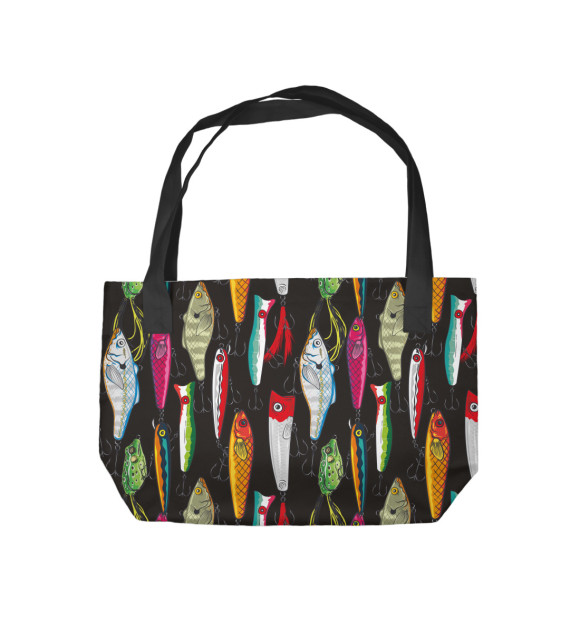 Пляжная сумка с изображением Рыболовные приманки цвета 