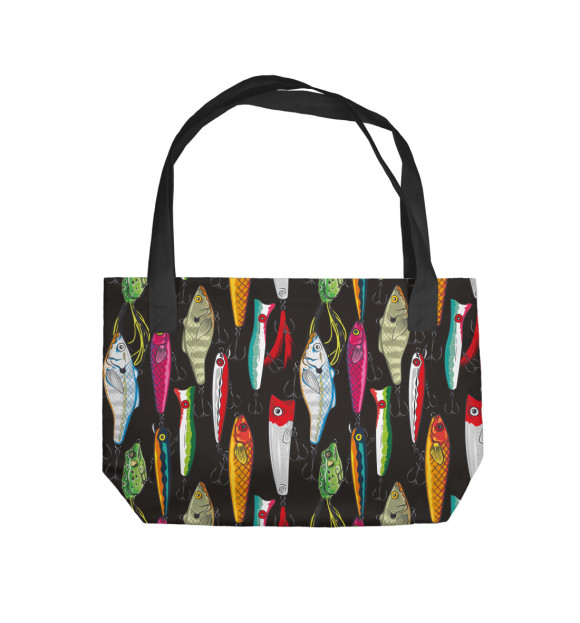 Пляжная сумка с изображением Рыболовные приманки цвета 