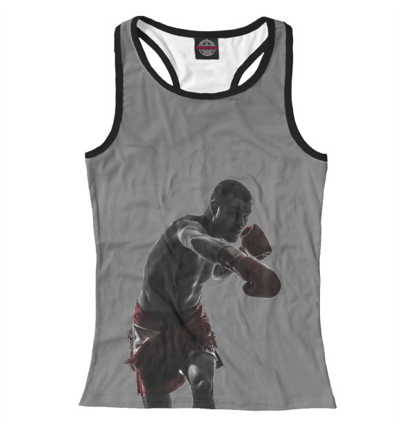 Женская майка-борцовка с изображением Боксёр цвета Белый