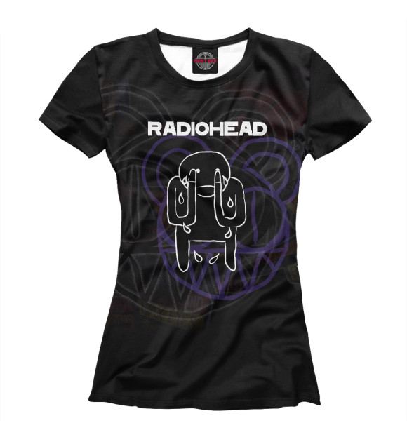 Женская футболка с изображением Radiohead цвета Белый