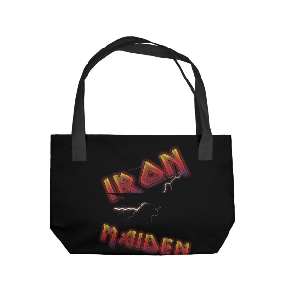 Пляжная сумка с изображением Iron Maiden цвета 