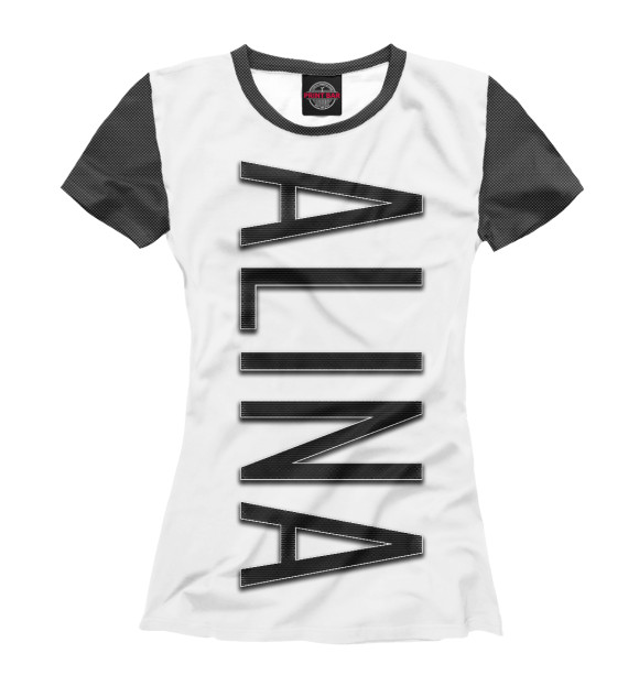 Женская футболка с изображением Alina-carbon цвета Белый