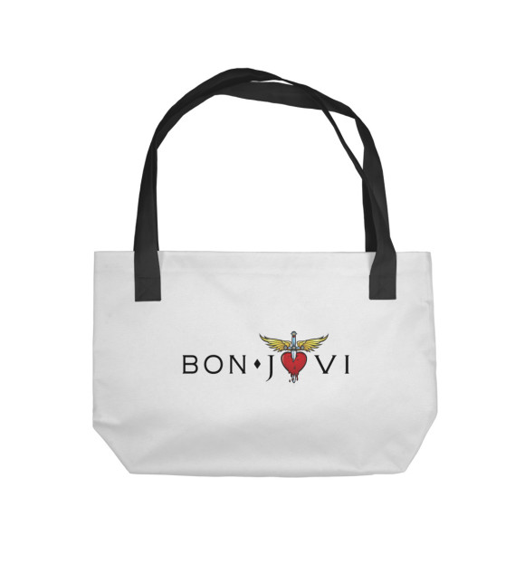 Пляжная сумка с изображением Bon Jovi цвета 