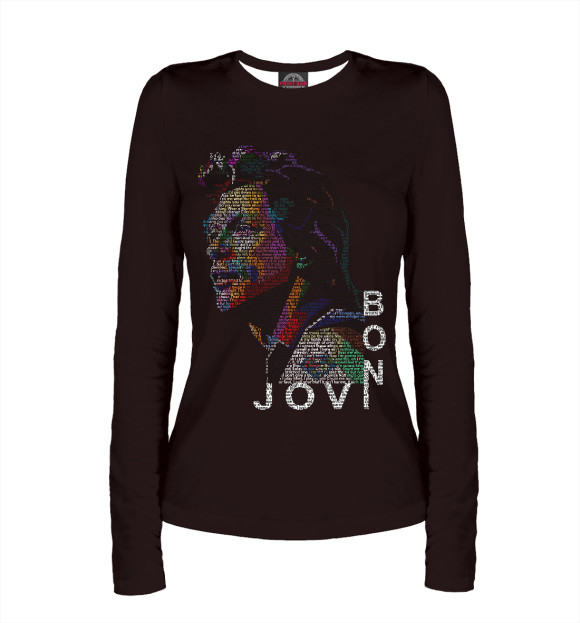 Женский лонгслив с изображением Jon цвета Белый