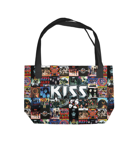 Пляжная сумка с изображением Kiss цвета 