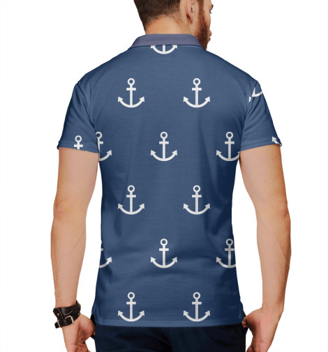 

Поло Print Bar, Белый, Якоря