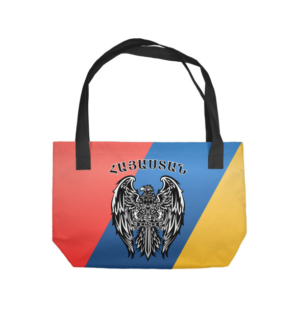 Пляжная сумка с изображением Armenia (Армения) цвета 