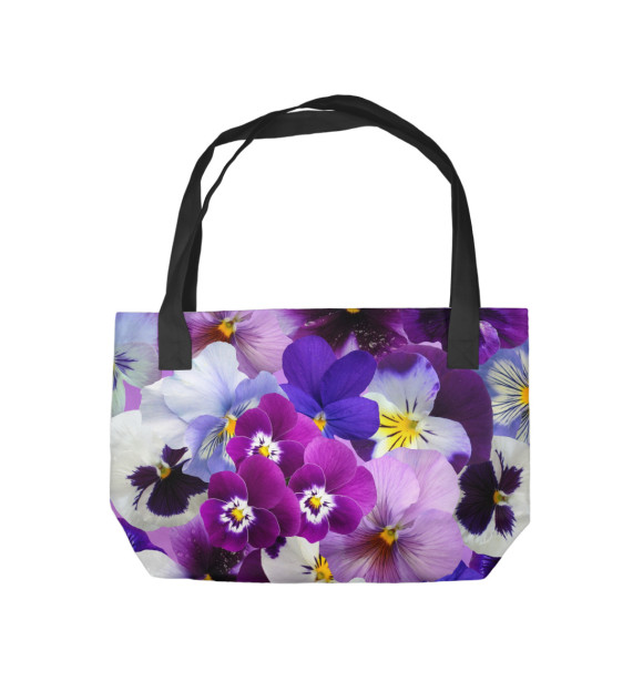Пляжная сумка с изображением Цветочки цвета 