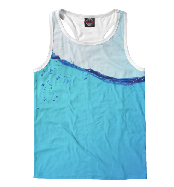 Мужская майка-борцовка с изображением Голубая лагуна цвета Белый