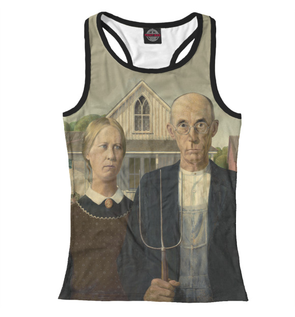 Женская майка-борцовка с изображением American Gothic, цвета Белый