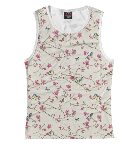 

Майки Print Bar, Белый, Spring Birds