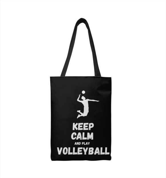 Сумка-шоппер с изображением Keep calm and play volleyball цвета 