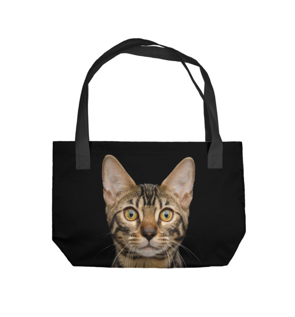 Пляжная сумка с изображением Бенгальский кот цвета 