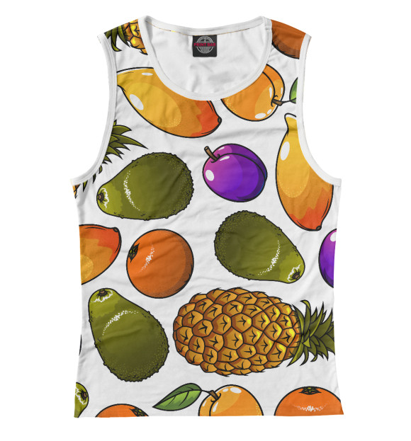 Майка для девочки с изображением Фрукты цвета Белый