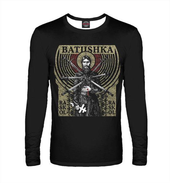 Мужской лонгслив с изображением Batushka цвета Белый