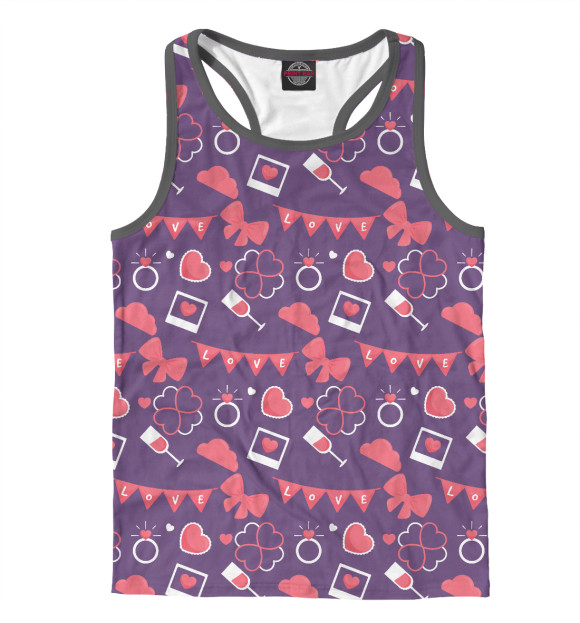 Мужская майка-борцовка с изображением Love цвета Белый