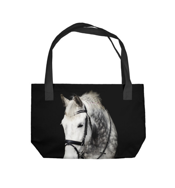 Пляжная сумка с изображением Серый в яблоках конь цвета 