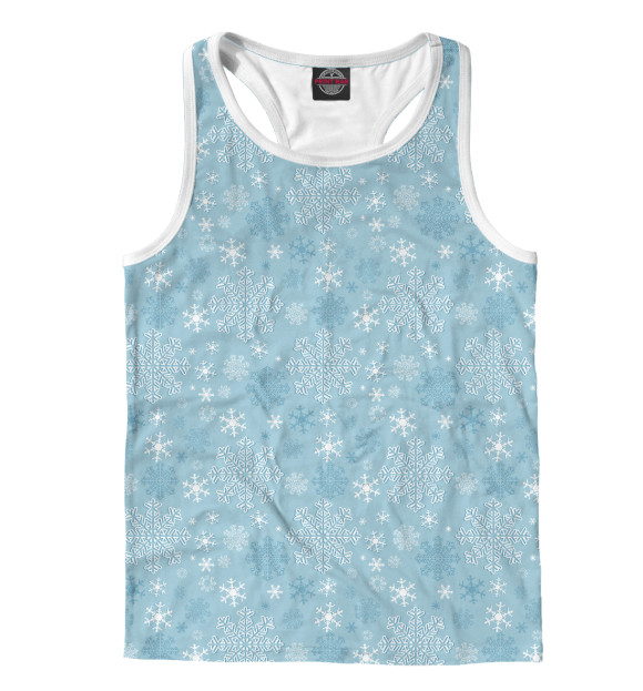 Мужская майка-борцовка с изображением Снежинки цвета Белый