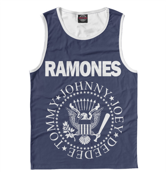 Майка для мальчика с притом Ramones цвета Белый Майка для мальчика с изображением Ramones цвета Белый