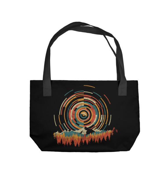 Пляжная сумка с изображением Геометрическое солнце цвета 