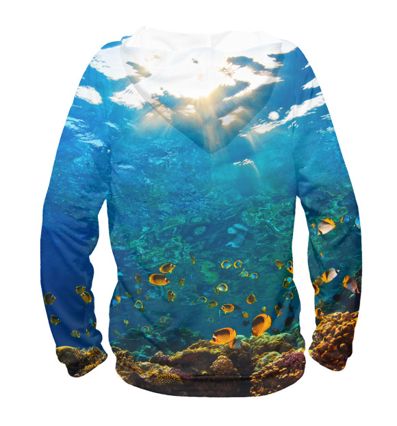 Мужское худи с изображением Коралловый риф цвета Белый