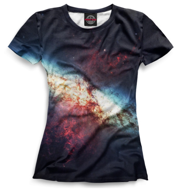 Футболка для девочек с изображением Kосмос цвета Белый