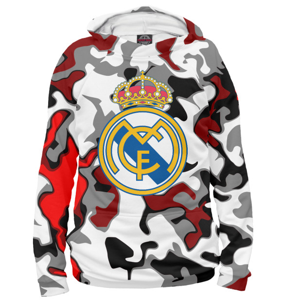Худи для девочки с изображением FC Real Madrid цвета Белый