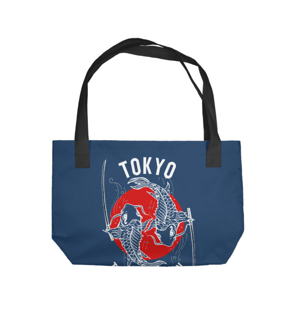 Пляжная сумка с изображением Tokyo. Travel to Japan цвета 