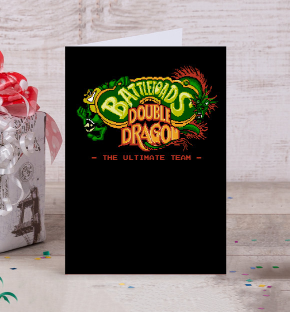 Открытка с изображением Battletoads & Double Dragon цвета Белый