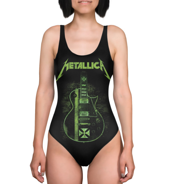 Купальник-боди с изображением Gibson les paul Metallica цвета 