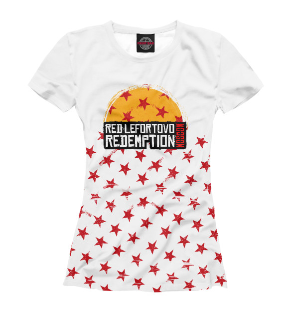 Женская футболка с изображением Red Lefortovo Moscow Redemption цвета Белый