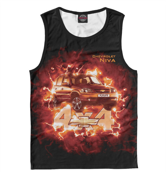 Майка для мальчика с изображением Chevrolet Niva цвета Белый