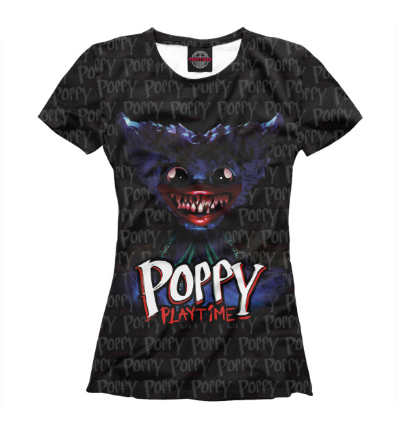 Футболка для девочек с изображением Poppy Playtime злой Хагги цвета Белый