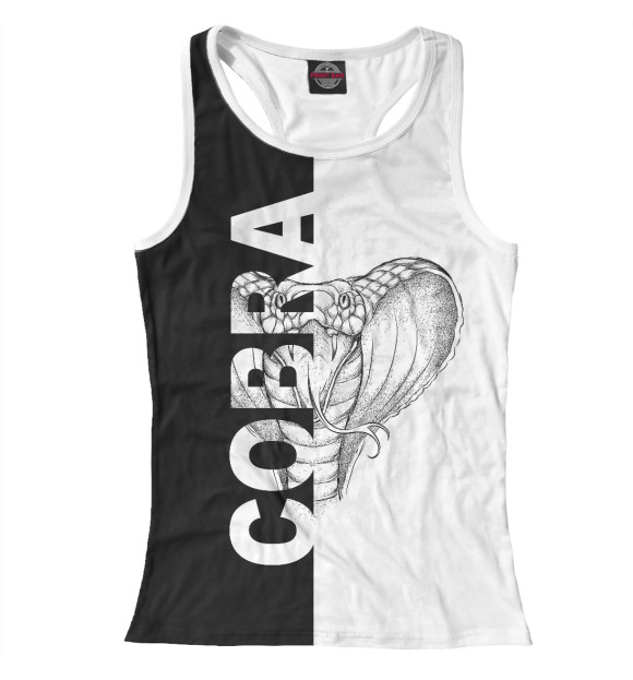 Женская майка-борцовка с изображением Кобра цвета Белый