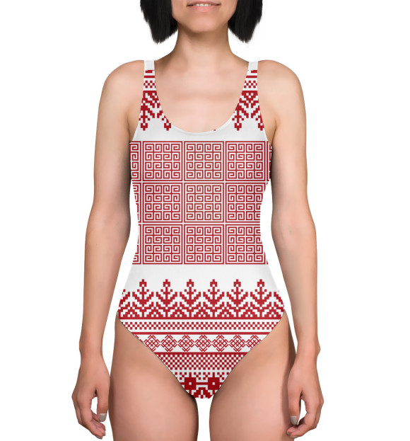 Купальник-боди с изображением Славянский узор цвета 