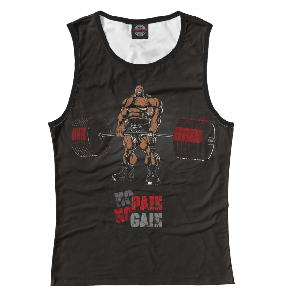 Майка для девочки с изображением NO PAIN NO GAIN Deadlift цвета Белый