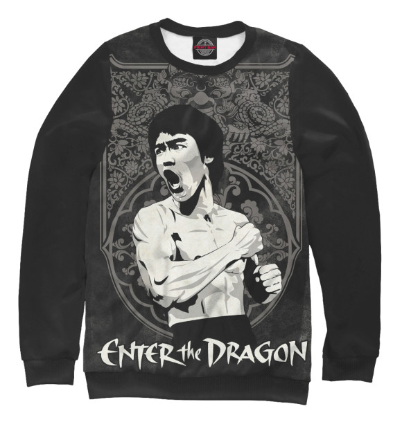 Мужской свитшот с изображением Enter the Dragon цвета Белый