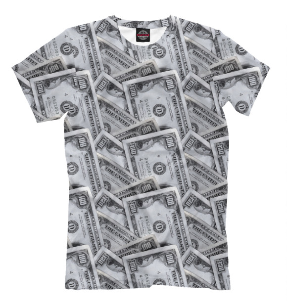 Мужская футболка с изображением Dollar цвета Серый