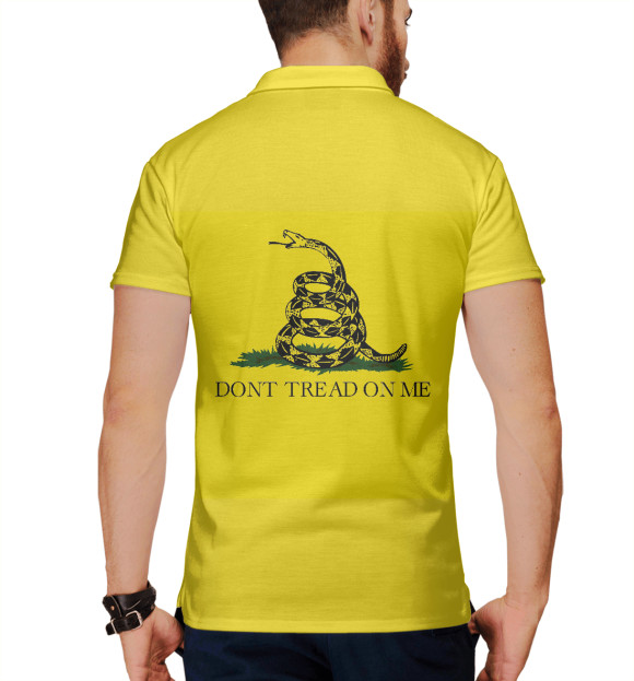 Мужское поло с притом Не наступай на меня цвета Белый Мужское поло с изображением Не наступай на меня цвета Белый