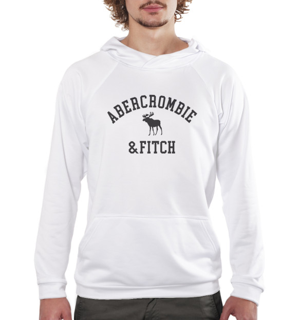 Мужское худи с изображением Abercrombie & Fitch цвета Белый