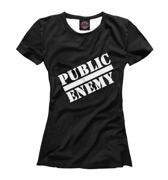 Женская футболка с изображением Public enemy цвета Белый