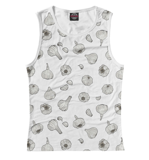 Майка для девочки с изображением Чеснок цвета Белый